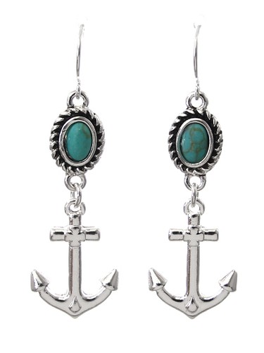 Anchor earrings drop dangle - anchor,